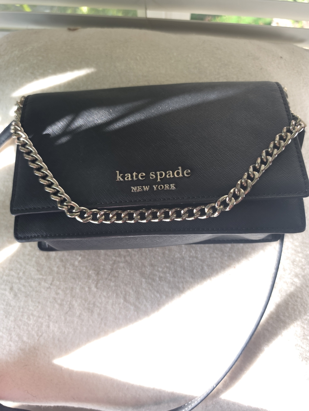 kate spade New York Black Crossbody Bag with Silver Chain - Picture 3 of 6